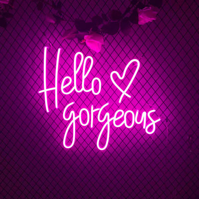 Hello gorgeous neon sign,Hello gorgeous neon light,Neon light sign for wall,Neon sign light,Led sign neon,Custom neon sign large