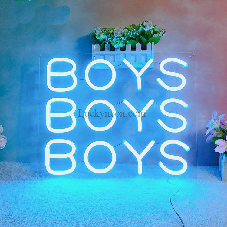 BOYS BOYS BOYS- LED Neon Sign for kidsroom, boys neon sign โ LUCKYNEON