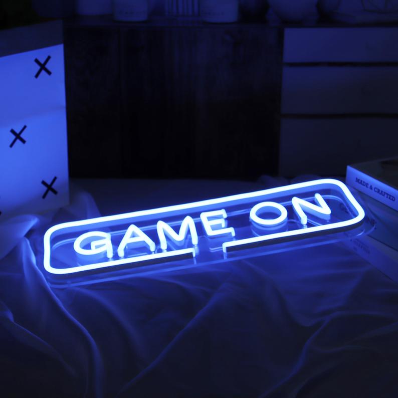 Blue led light sign sales