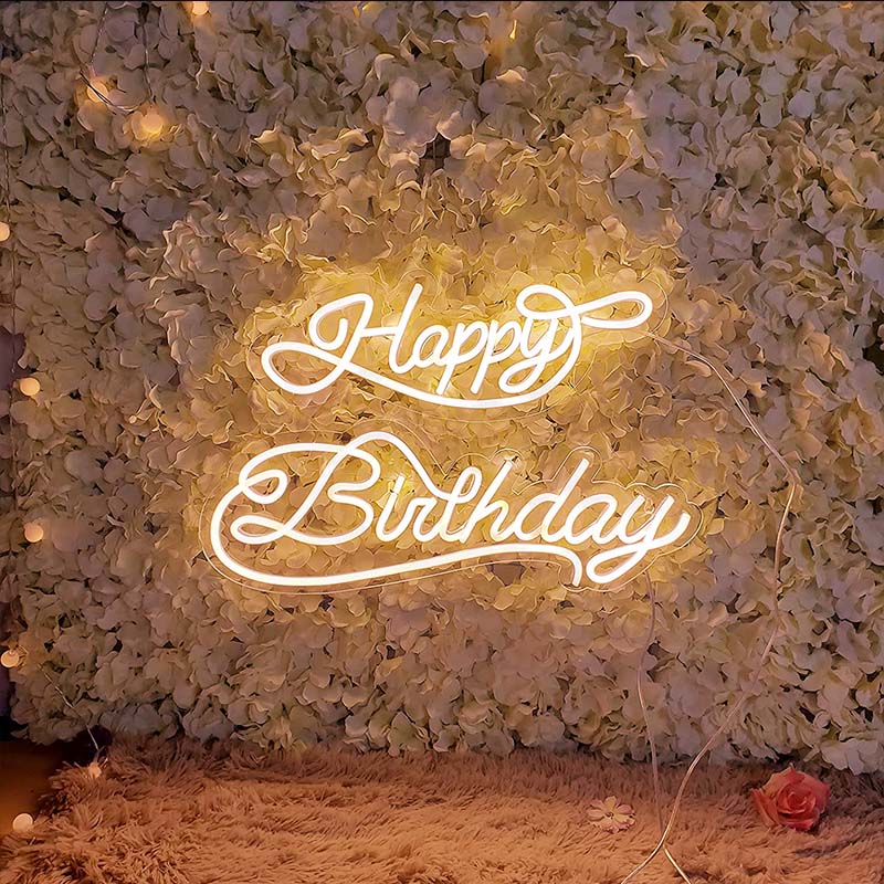 Happy Birthday Neon sign Custom LED Decorative Lights Room Wall Decor Signs Birthday Party Signs Party Backgrounds