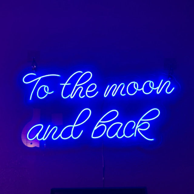 To the moon and back LED neon sign
