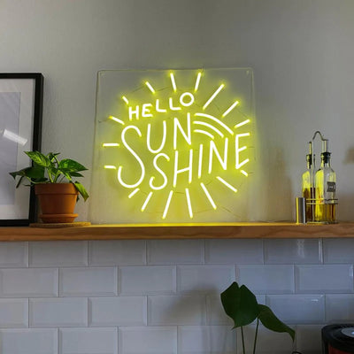 Hello sunshine - led light neon sign for wall decor, motivational  neon sign
