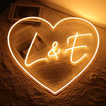 Heart Wedding Neon Sign, Neon Lights Heart, Love Neon Sign, neon heart ...