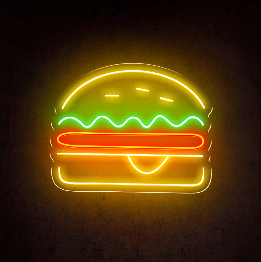 Hamburger Neon Restaurant Shop Signs - LED Neon Signs