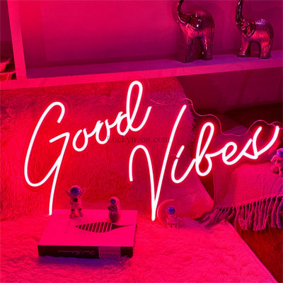 good vibes neon light sign for wall, wedding, room