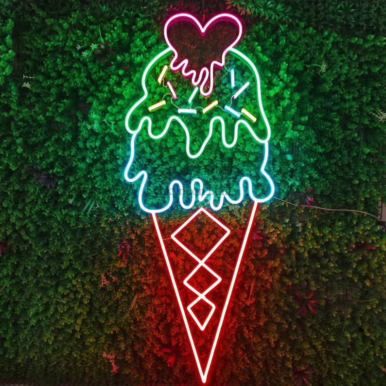 Ice cream neon, cake neon - neon sign