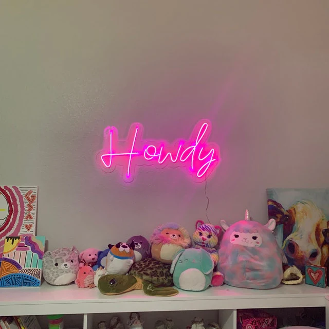 Howdy - LED neon sign, Hey Hello Hola Aloha Neon Sign for store, party ...