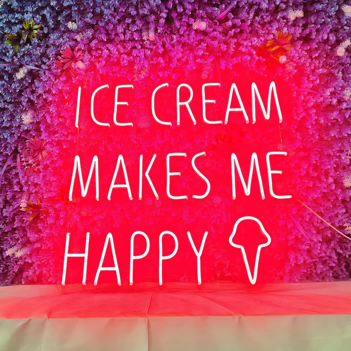 Ice Cream Makes Me Happy - LED Neon Signs