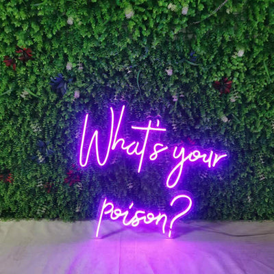 what's your poison handmade led neon bedroom decor sign