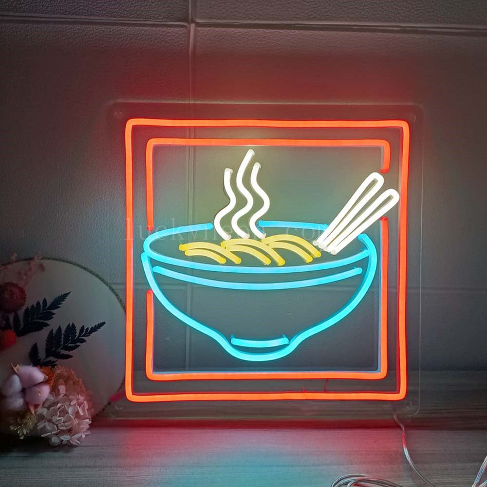 Noodles Sign Japan Food Ramen LED Sign, small Noodles Soup Neon Sign for Kitchen ...