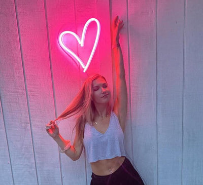 Love Neon Sign pink heart neon sign wall light