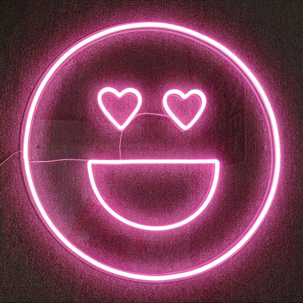 Smiling Face With Heart-Eyes neon sign