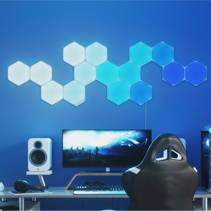 Hexagon Lights LED Panel Light Set, Touch Sensitive and Controllable RGB Lighting for Mood Lighting, Gaming Lights for Wall
