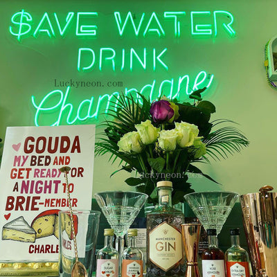 Save Water Drink Champagne - Neon Sign