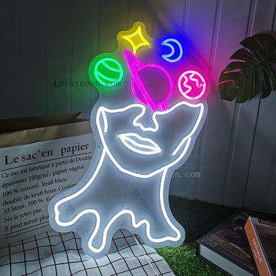 Space Face Neon Sign