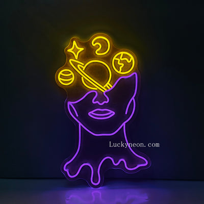 Space Face Neon Sign