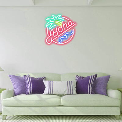 Aloha neon sign Custom party Neon Sign Tropical party neon sign Hawaii style Neon sign 