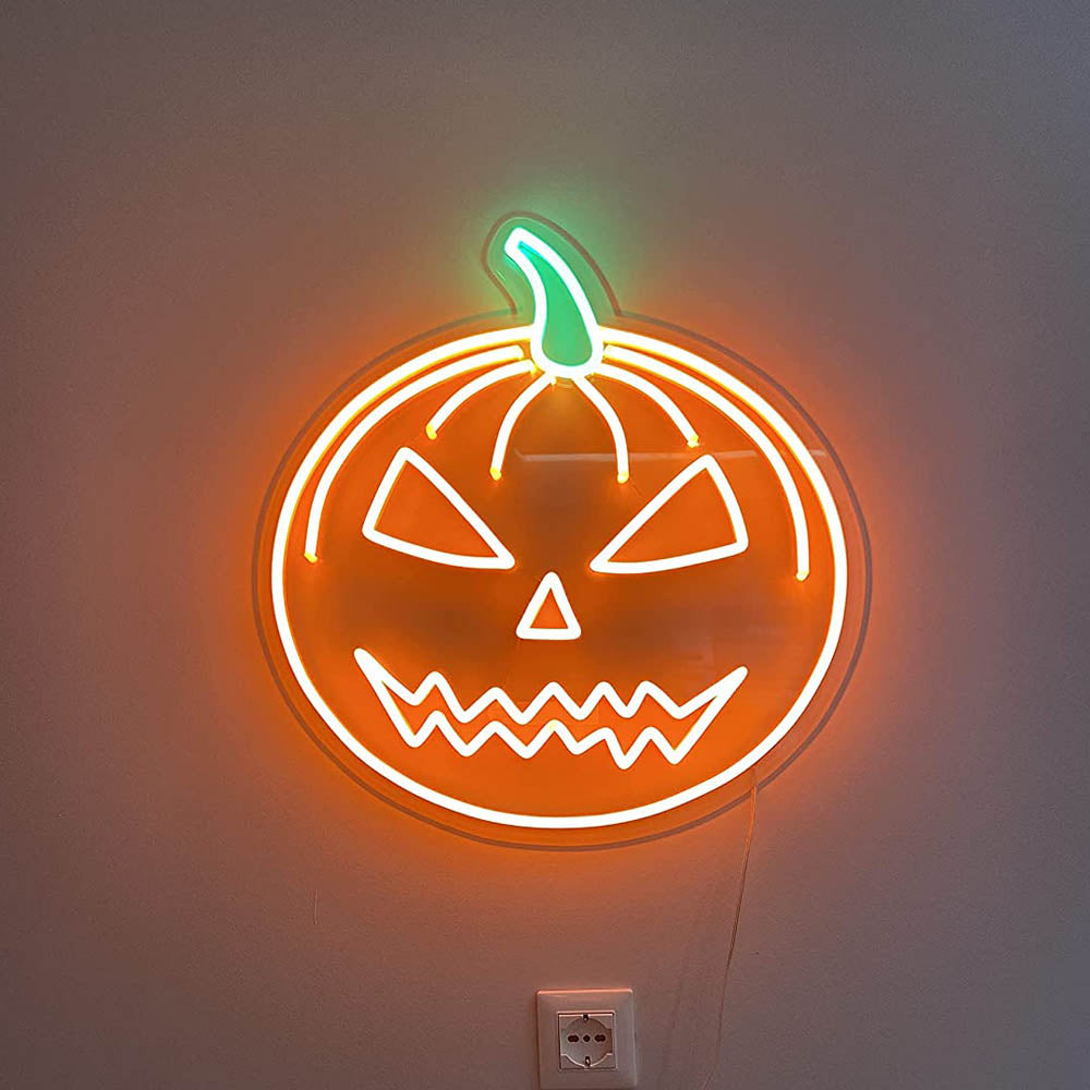 Pumpkin Neon Sign,Indoor Pumpkin Lighting Decor,Halloween Table Pumpkin Neon Lamp for Halloween Party,Bar,Room