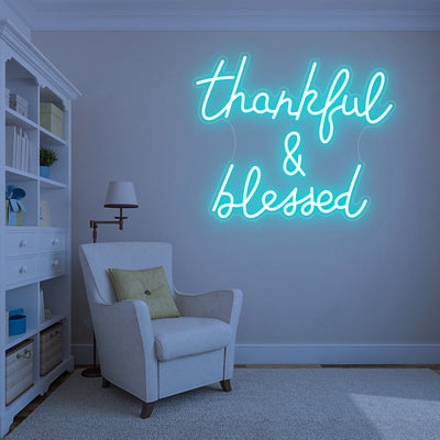 Thankful & Blessed- LED Neon Sign