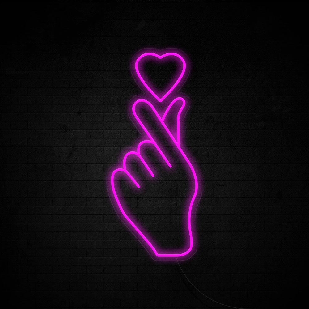 Night Light Creative Stylish Led 3d Finger Heart 