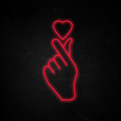 Hand And Heart Symbol Neon Sign Gesture Love Led Neon handmade Light Signs 