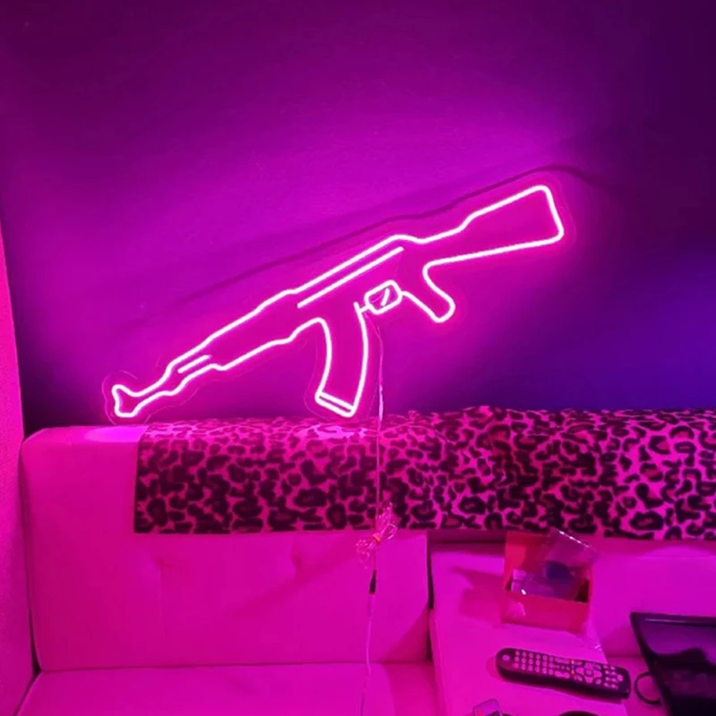 Gun Pink Sign Gun Neon Sign, Garage Decor Neon Sign – LUCKYNEON