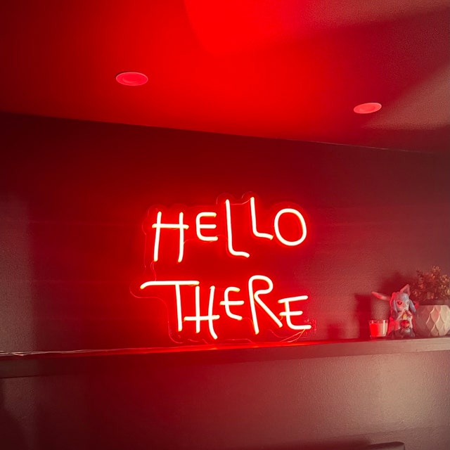 Hello there neon sign, Hello there led sign, Funky Neon Sign ...