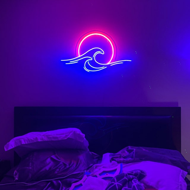 Wave Sunrise Neon Wall Sign, Wave LED Neon Sign