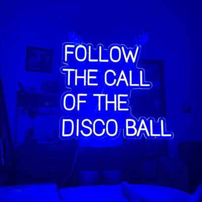  Follow The Call Of The Disco Ball Wall Decor Neon Light for Room Bedroom Bar Neon Music Dance Party Bar 