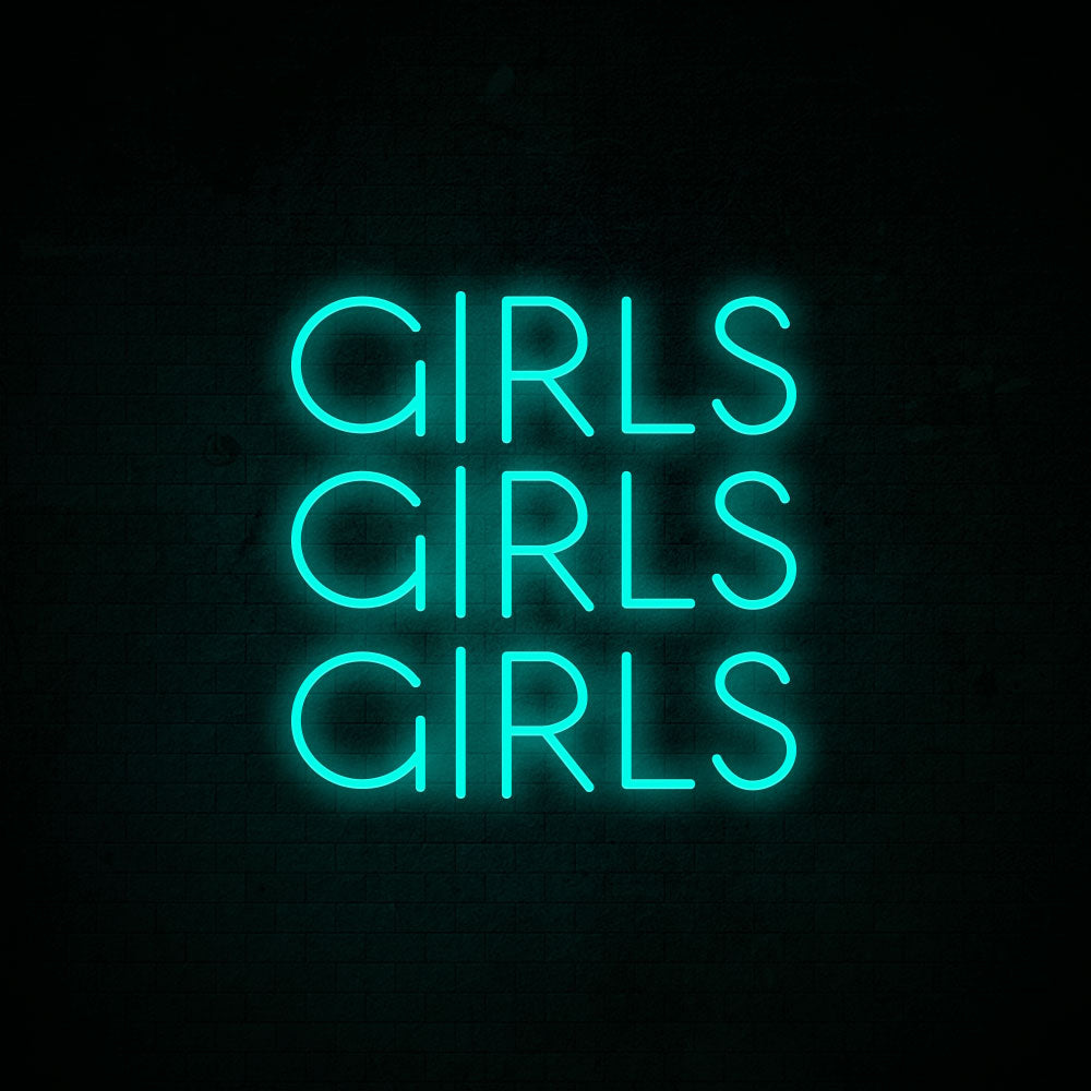 GIRLS GIRLS GIRLS Hand Craft Pink Neon Sign Light Boutique Bar Floor Decor