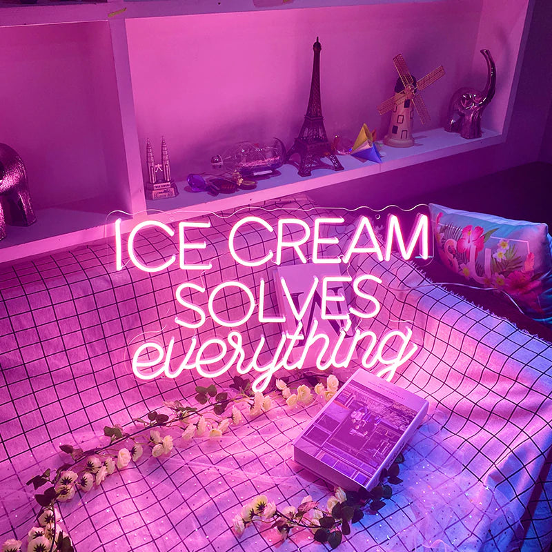 Ice Cream Solves Everything - LED Neon Sign