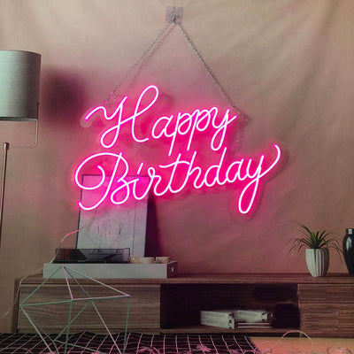 Happy Birthday Neon Sign, birthday neon sign, party backdrop