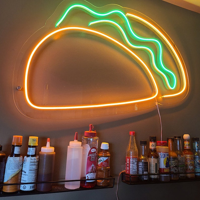 Taco Neon Sign - LED burrito wall neon