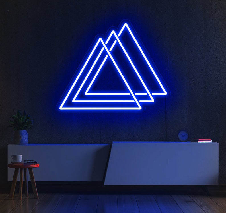 Triangular Neon Sign Triangle Neon Sign,Three Triangles Neon Sign, Geometry Neon Sign ...