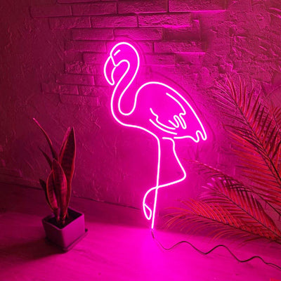 tall Pink Flamingo Neon Sign with Acrylic Board Neon Decor Flamingo Neon light Home Bedroom 