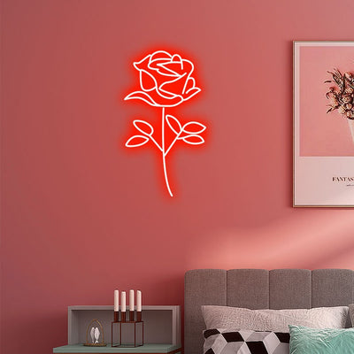 Rose Neon Sign Custom Flower Led Neon Light Sign for Bedroom