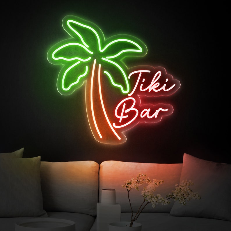 3 Style Tiki Bar Neon Sign - Custom