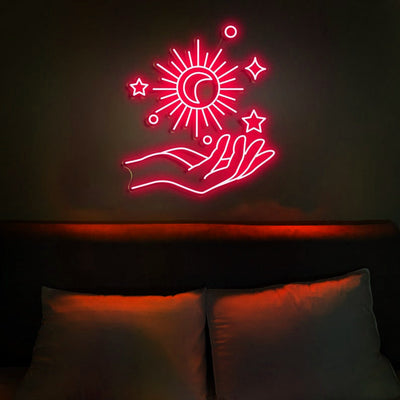 Galaxy Hand Neon Sign