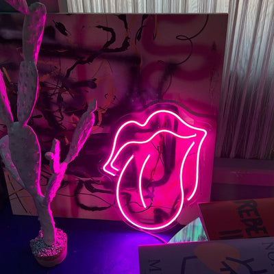 Tongue - Rolling and Neon Sign Bedroom 
