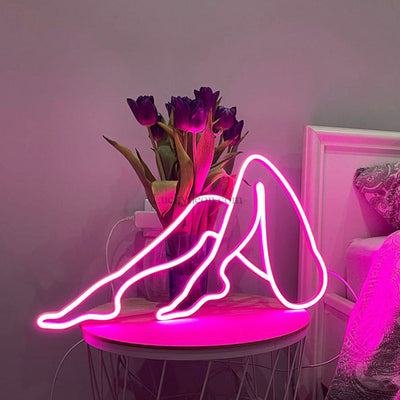 Sexy Female Legs Up Neon sign, Sexual innuendo Neon Sign, Girl Nude Art for Hotel Wall Decor