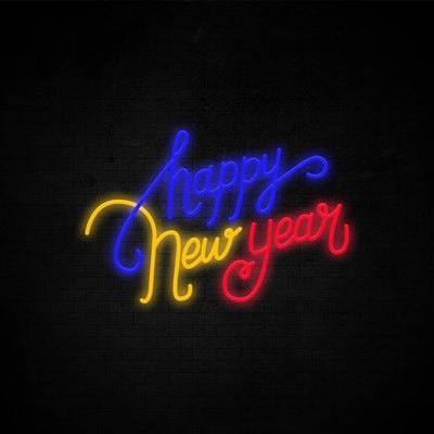 happy new year neon sign