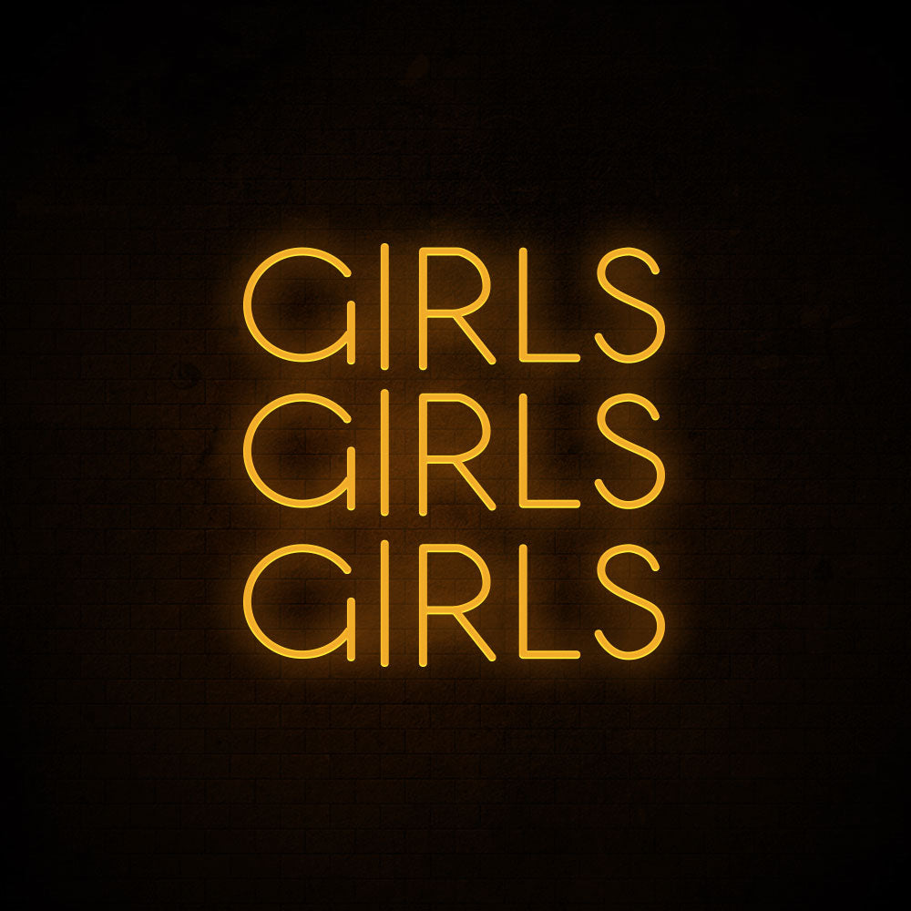 Handmade Glass Neon 'Girls Girls Girls' Neon Light Banner Neon Sign