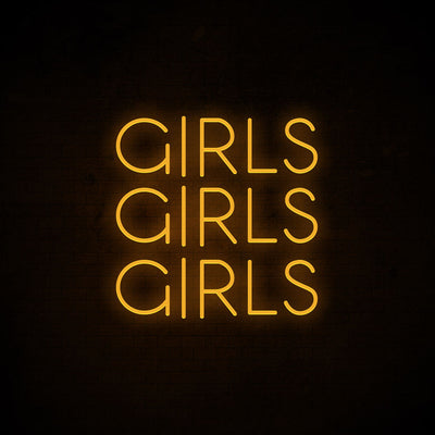 Handmade Glass Neon 'Girls Girls Girls' Neon Light Banner Neon Sign