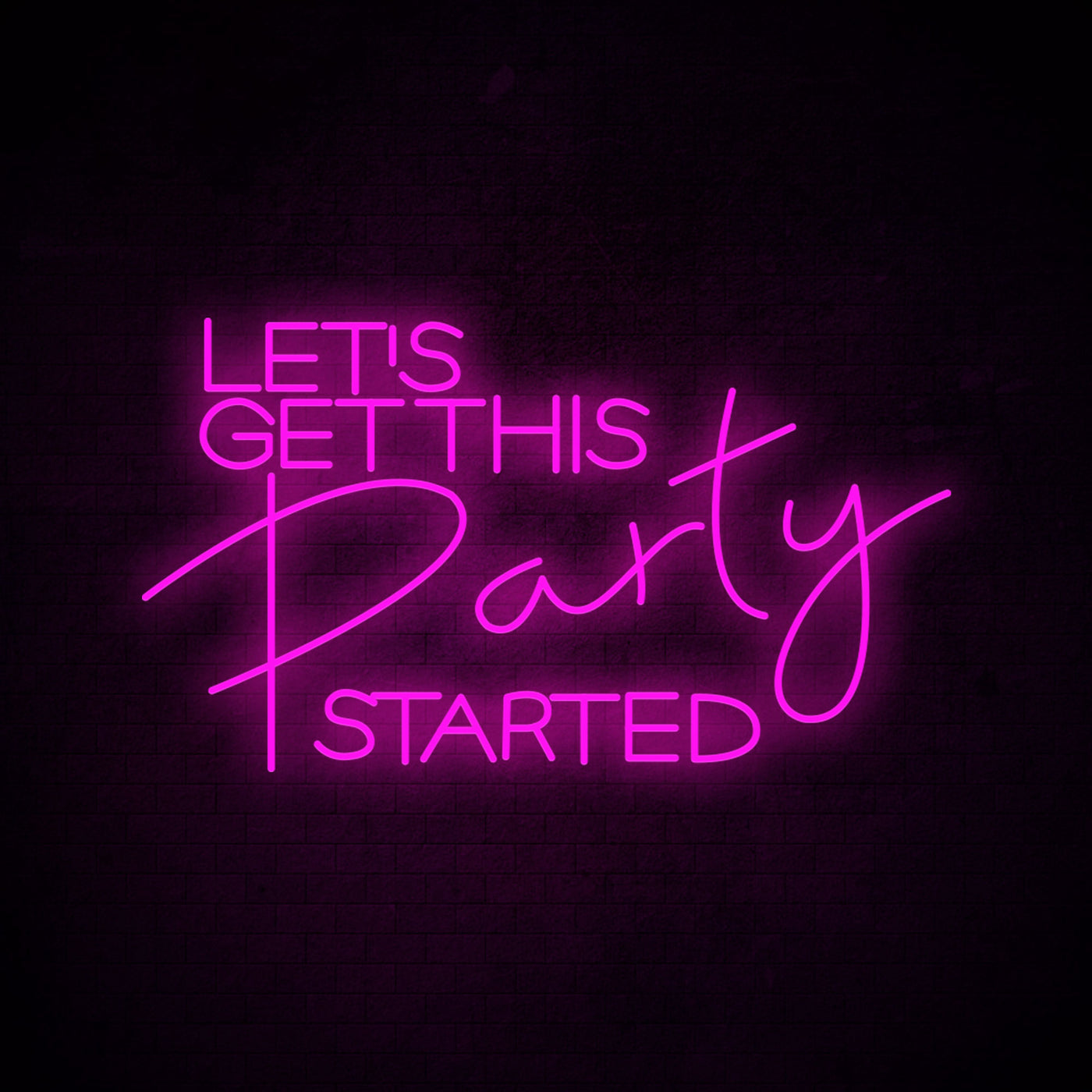 Let's Party Neon Sign Flex Let's Get This Party Started Led Neon Light Sign Led Text Custom Party Wedding Led Neon Sign Home Room Decoration