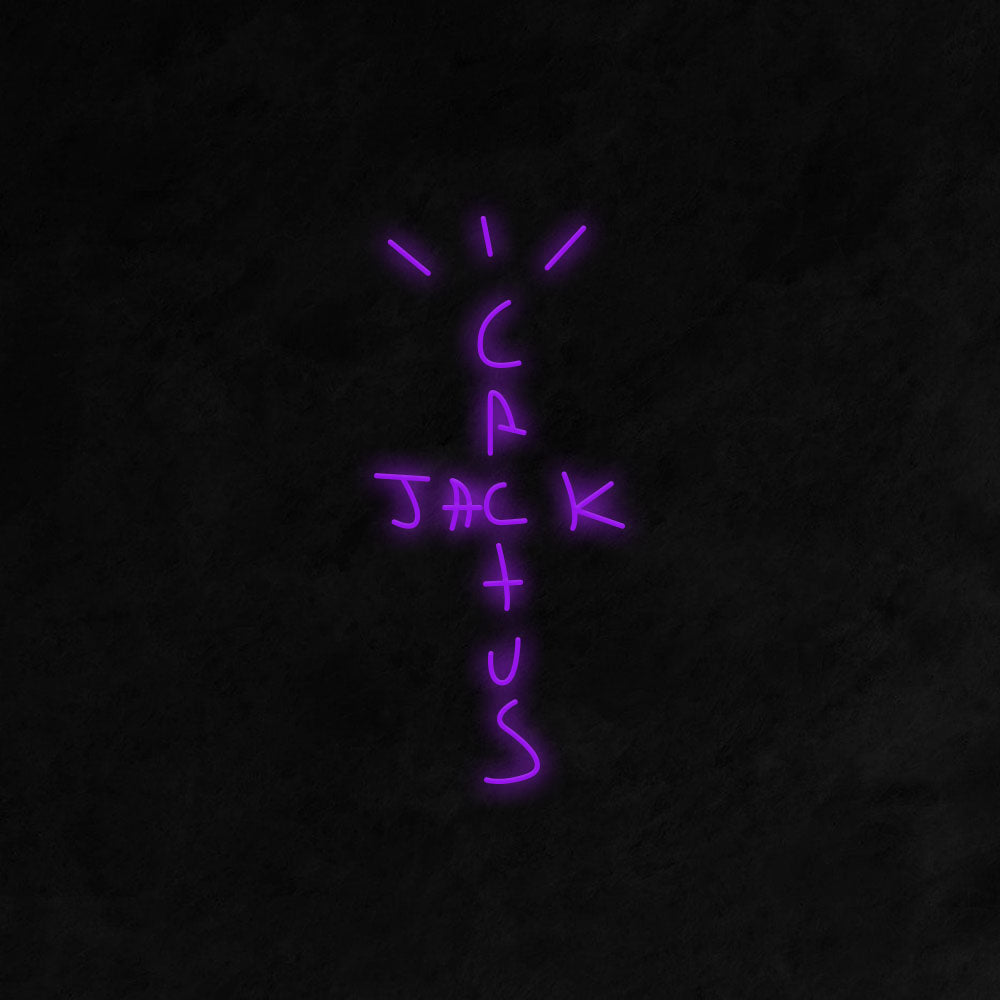 CACTUS JACK LED NEON PURPLE LIGHT SIGN