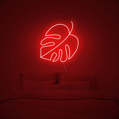 Neon light large Monstera Leaf