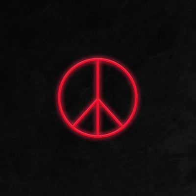 Peace Symbol neon sign Red