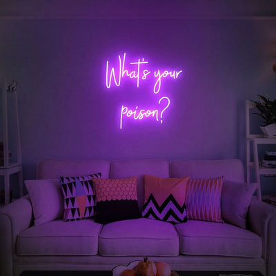 what's your poison handmade led neon bedroom decor sign